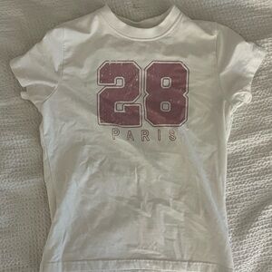 White and pink Graphic T-Shirt